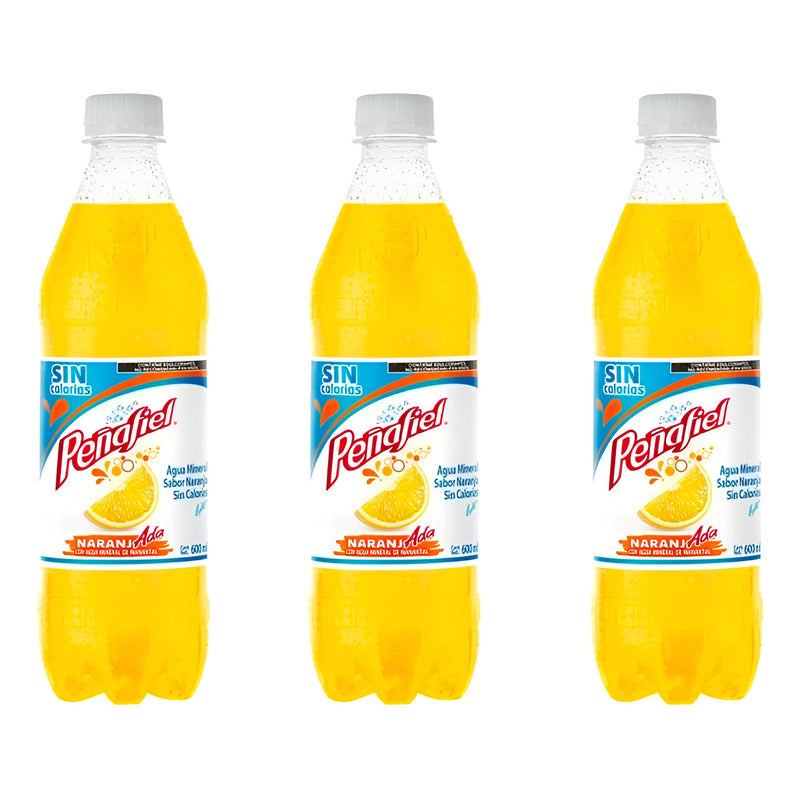 Agua Peñafiel Adas Ligera Sabor Naranjada 24 Pzas De 600ml