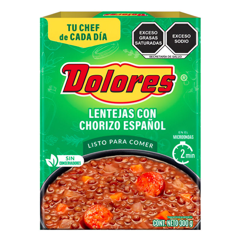 Dolores Chorizo Español Con Lentejas 4 Paq De 300gr