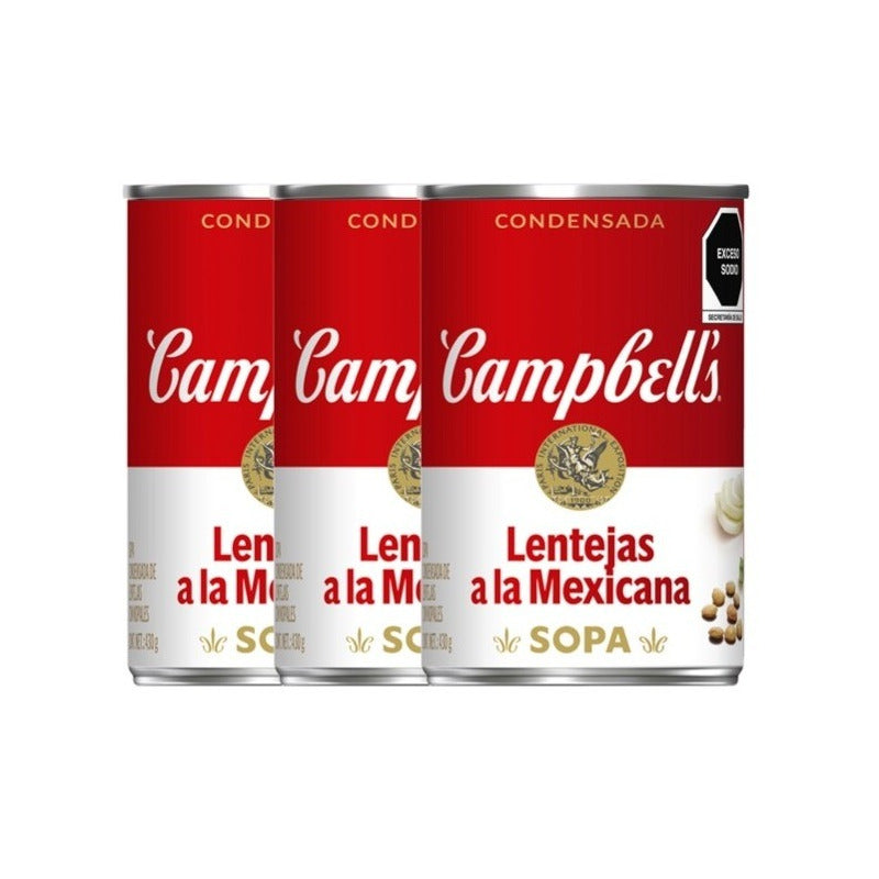 Crema Campbell`s Lentejas 430grs 3pzas
