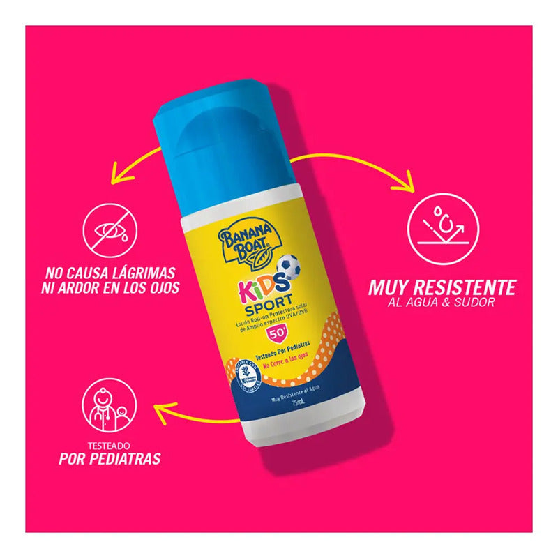 Protector Solar Banana Boat Kids Sport 50+fps Roll On 75ml