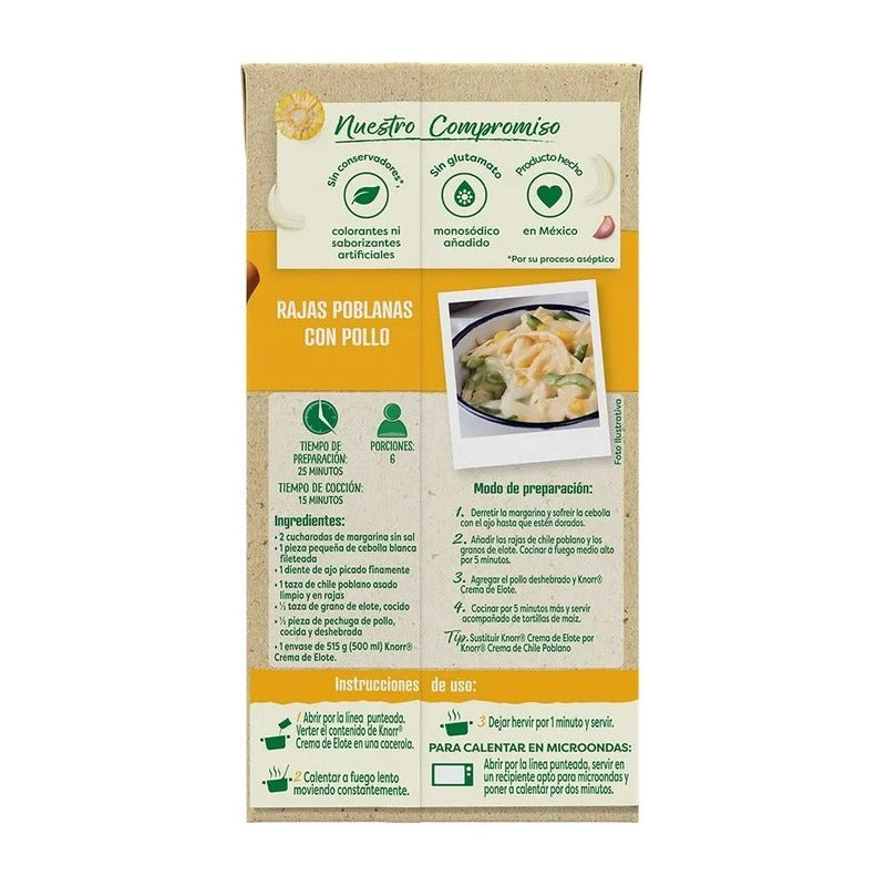 Crema De Elote Knorr 500 Ml  (3 Piezas)