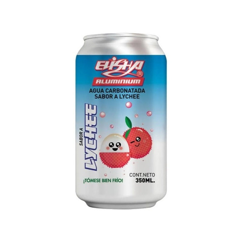Agua Carbonatada Elisha Aluminium Sabor A Lychee 8 Pz