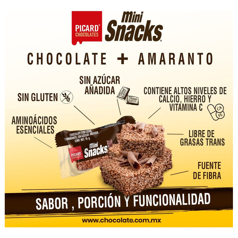Mini Snack Chocolate /leche Sin Azúcar Y Amaranto, 180 G