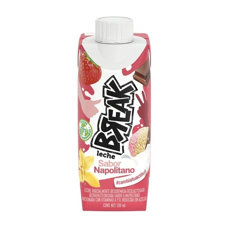 Leche Deslactosada Break Napolitano 330 Ml 12pzas