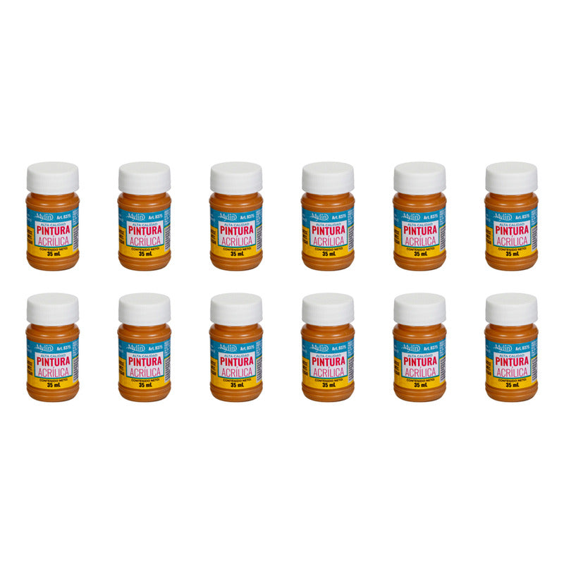 Pintura Acrílica Alta Calidad Color Capuchino 12 Pz De 35ml Capuchino