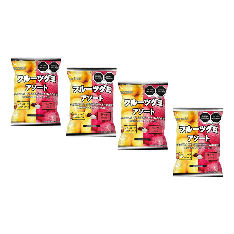 Gomitas Morimoto  Sabor Limón-cola Y Litchi 120 G (4 Piezas)
