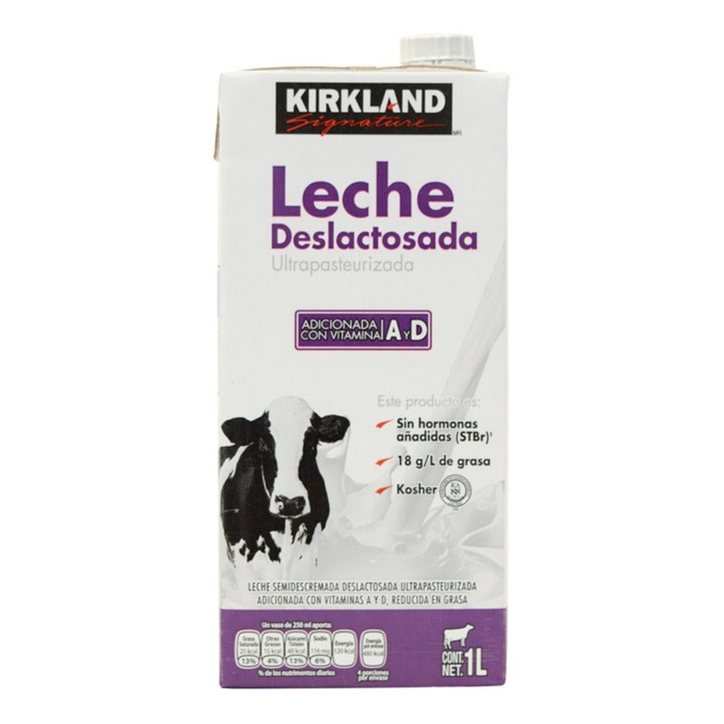 Leche Deslactosada, Kirkland Signature 12 Piezas De 1l Ts
