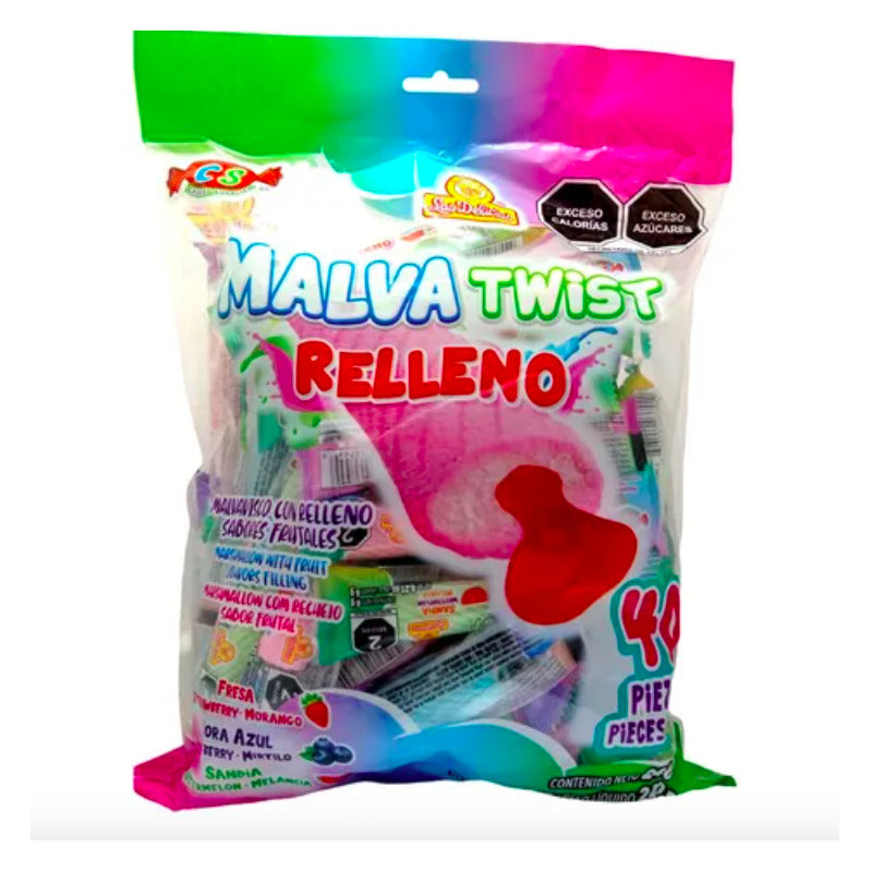 Golosina Malvavisco Twist Las Delicias 2 Bolsas Con 40 Pzas