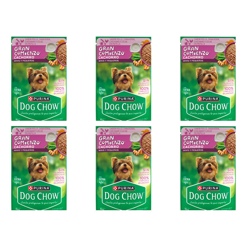 Alimento Para Perro Dog Chow Cachorro Mini Pollo 6 Pz De 85g