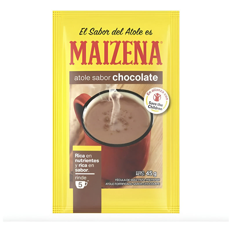 Fécula De Maíz Maizena Atole Sabor Chocolate 6 Piezas De 47g