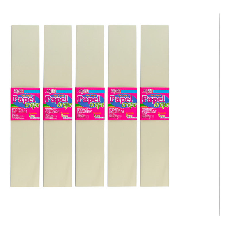 Papel Crepe Color Marfil De 50cm X 2m  10 Pliegos Marfil Papel Crepe