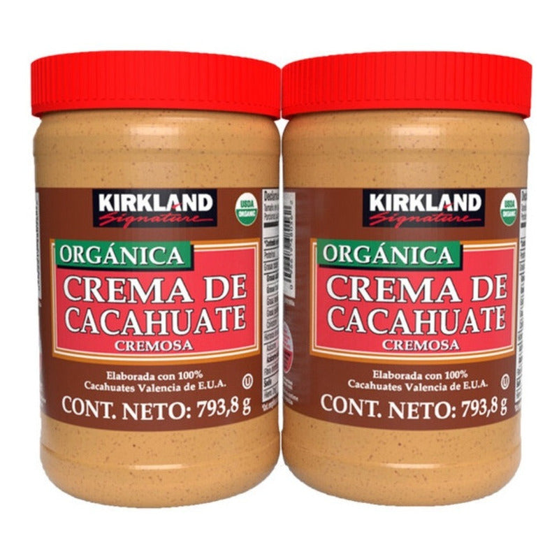Crema De Cacahuate Orgánica 2 Pzas De 793.8 G Kirkland