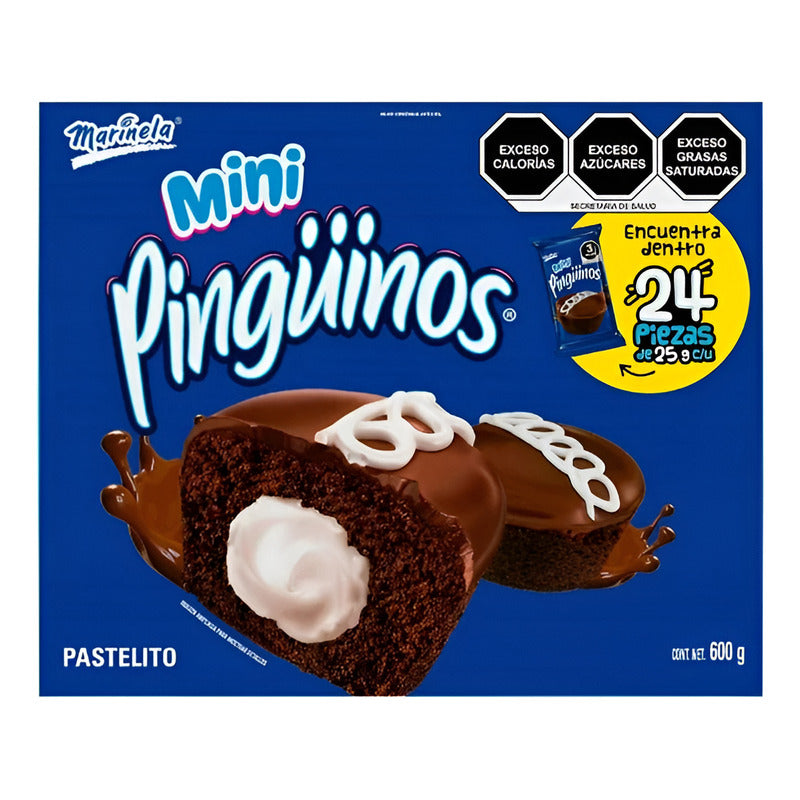 Marinela Mini Pingüino Caja Con  24 Piezas De 25 G Chocolate