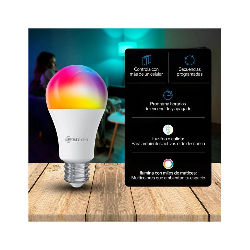 Foco Led Wi-fi Rgb+w Multicolor De 10 W Rgb