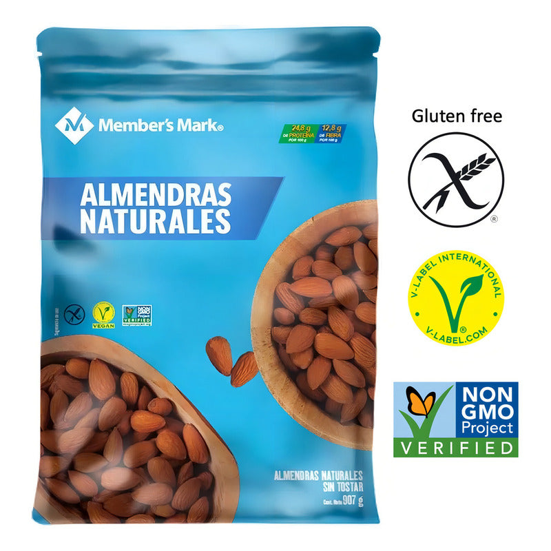 Bolsa De Almendras Naturales Sin Tostar Member's Mark 907 Gr