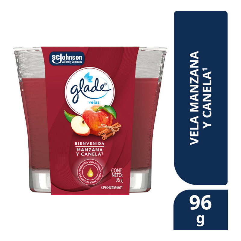 Glade Ambientador Vela Manzana Y Canela, 96gr