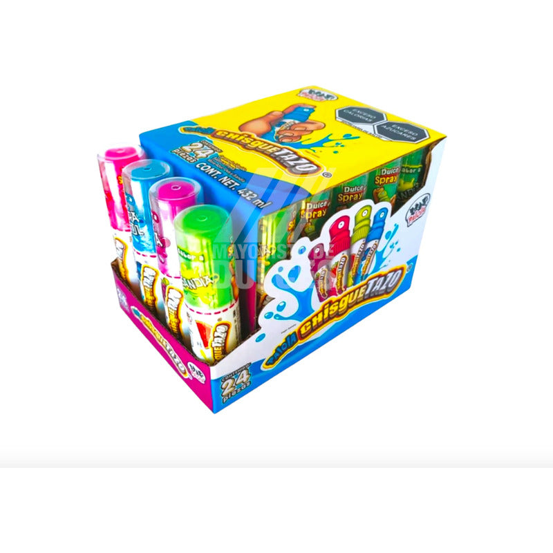 Dulce Chisguetazo Spray Las Delicias 2 Paquetes Con 24 Pzas