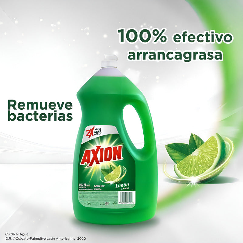 Lavatrastes Para Lavavajillas Axion Limón Líquido En Botella 2800 ml