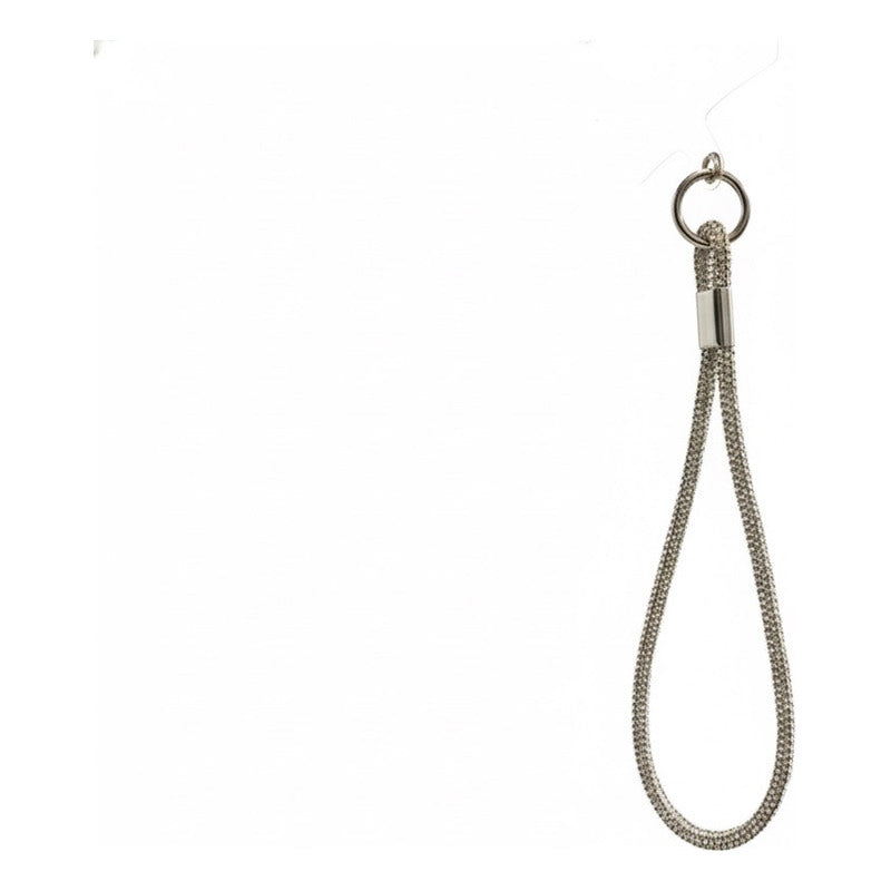 Cristal Correa Cordón Para Celular Corto Colgante Brilloso Plata