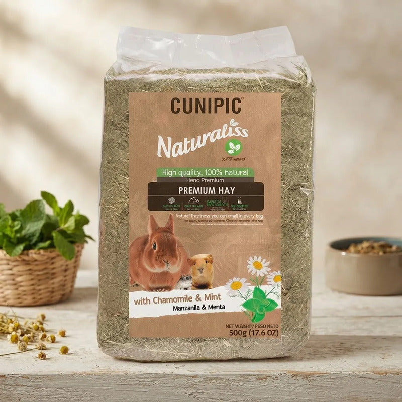 Heno Con Manzanilla Y Menta Para Pequeñas Mascotas, 500 G