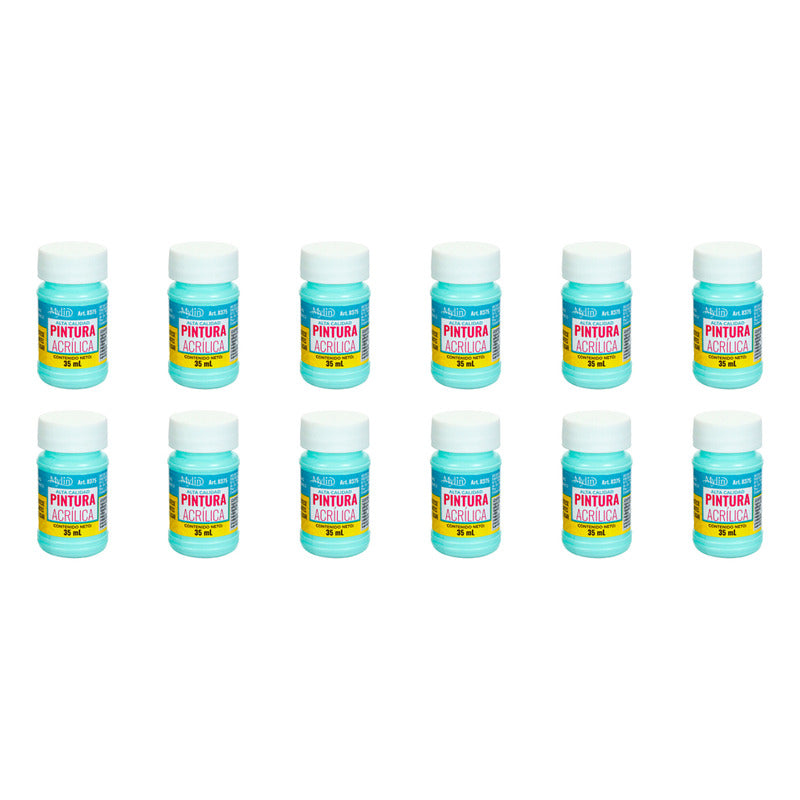 Pintura Acrílica Alta Calidad Color Agua 12 Pz De 35ml Agua