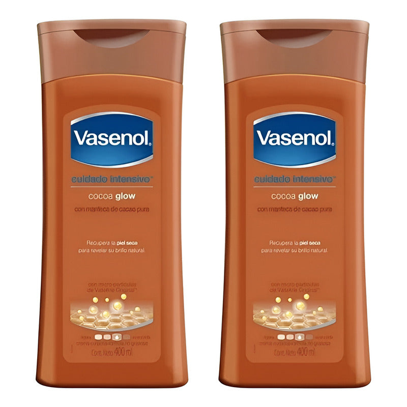 Crema Vasenol Cuidado Intensivo Cocoa Glow 400 Ml (2pzas) Cacao