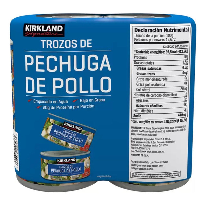 Pechuga De Pollo En Lata Kirkland 6 Piezas De 354 G