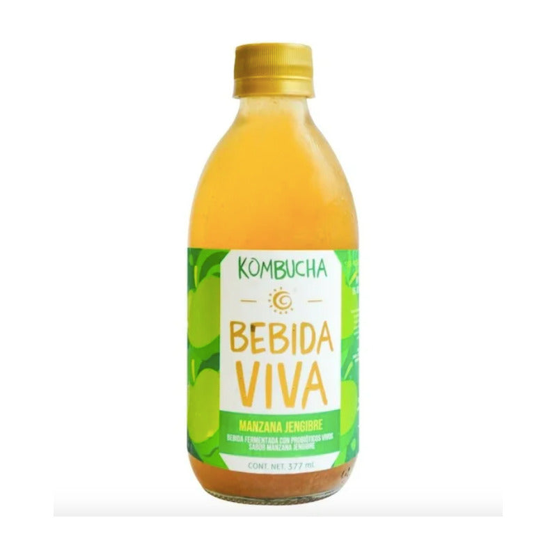Bebida Kombucha Sabor Manzana Jengibre 3 Piezas De 377ml