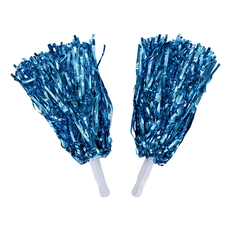 Pompones De Porrista Color Azul 2 Piezas De 38cm Azul
