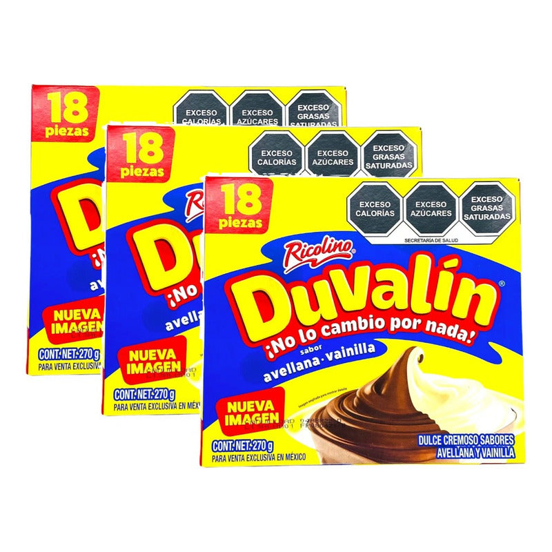 Duvalin Avellana Vainilla 18 Pz (3 Cajas)