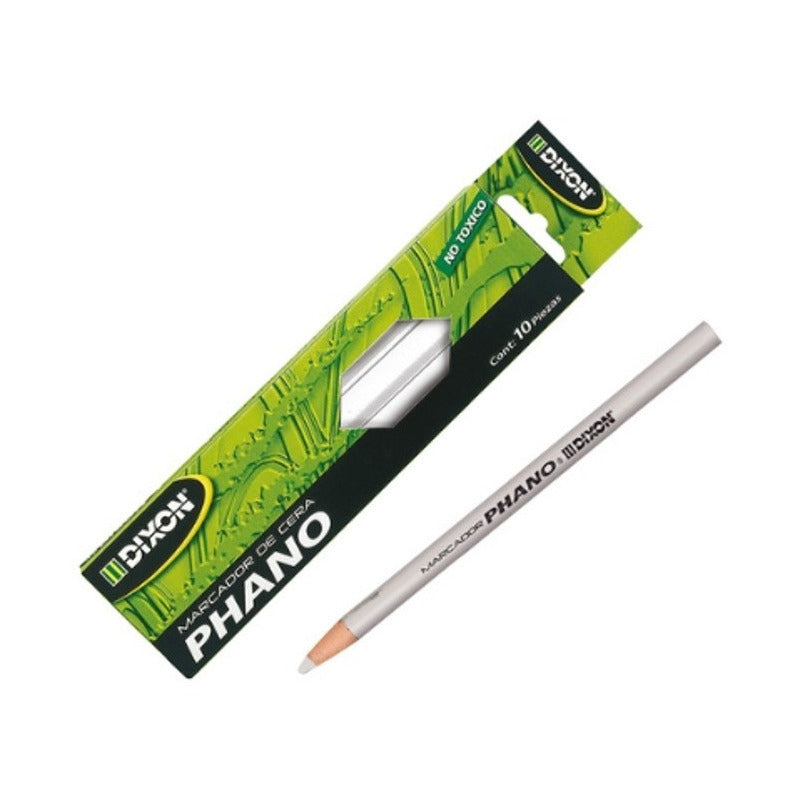 Marcador  De Cera  Dixon Phano  Caja Con 10 Pz   Blanco Blanco