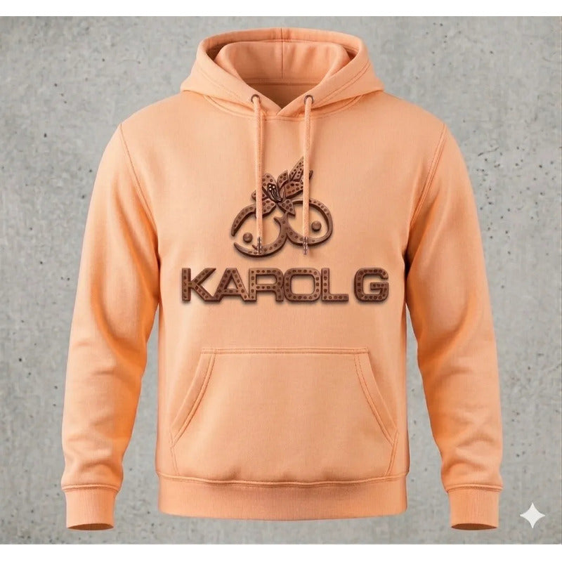 Sudadera Karol G Tropicoqueta M Naranja Lisa