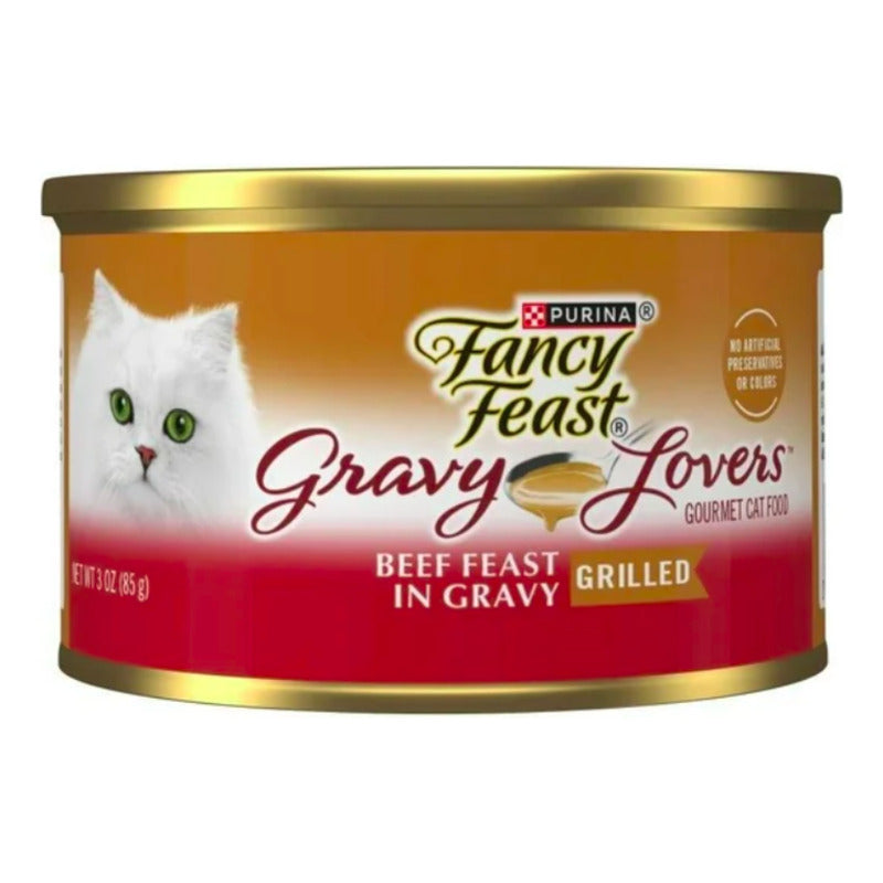 Alimento P/gato Fancy Feast Gravy Lovers Carne 6 Pzas De 85g