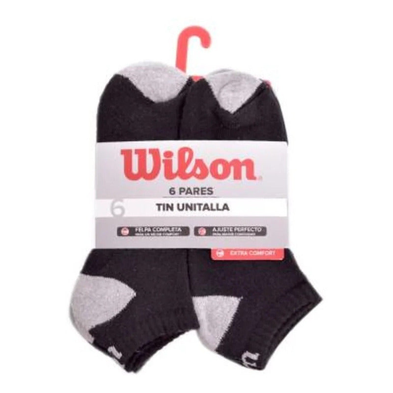 Tin Wilson Extra Comfort Unitalla Negro 6 Pares Negro Unitalla