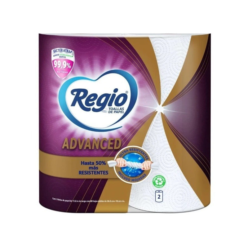 Toallas De Papel Regio Advanced 2 Rollos 2paquetes