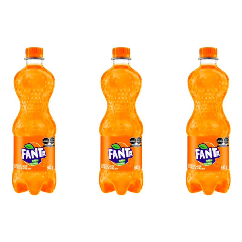 Refresco Fanta Sabor Naranja 3 Piezas De 600ml