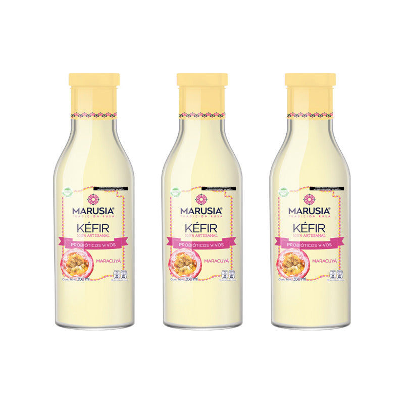 Bebida Marusia Kefir Sabor Maracuya 6 Piezas De 350ml