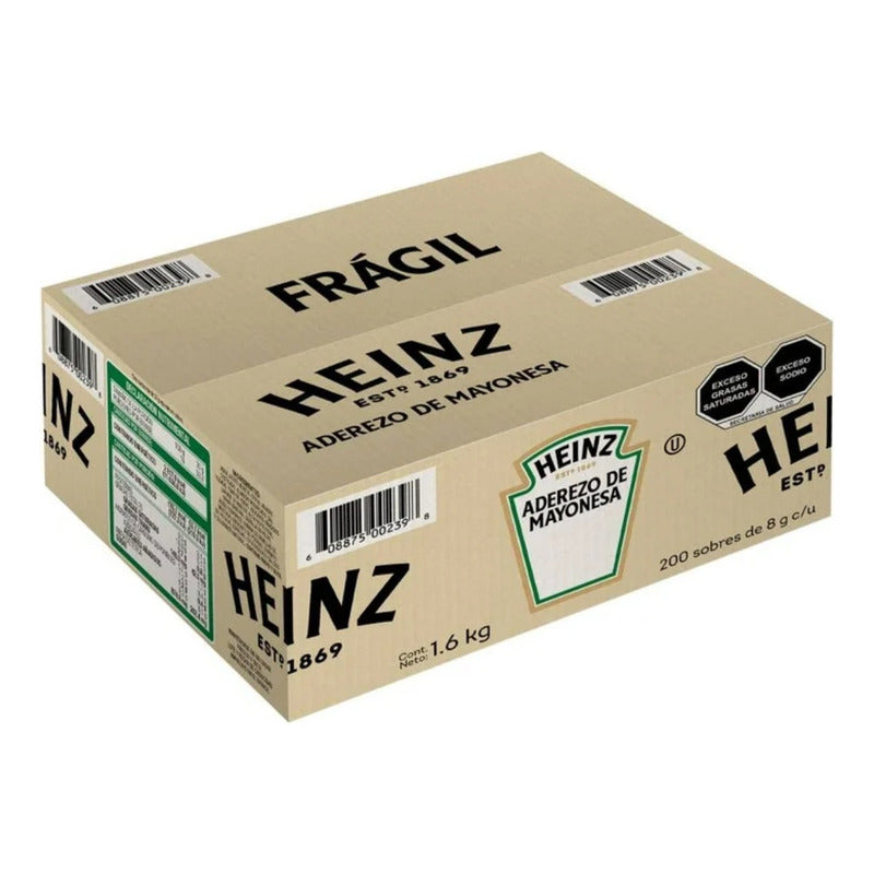 Aderezo De Mayonesa Heinz 200 Pzas De 8 G C/u