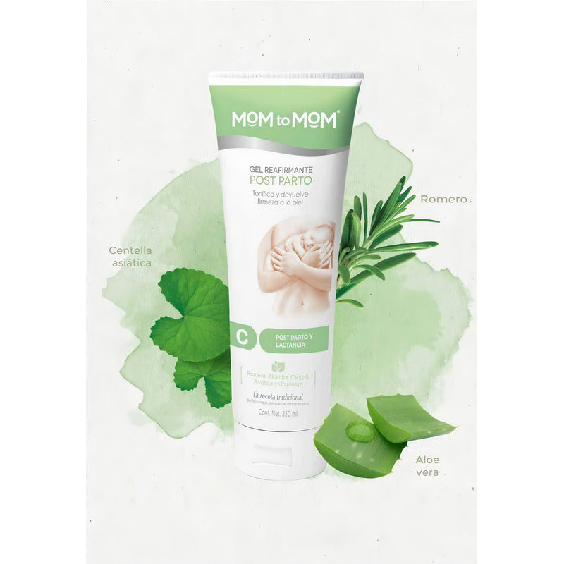 Mom To Mom Etapa C Gel Reafirmante Para Abdomen Mujer - 230ml - Con Romero Y Centella Asiática - Crema Reafirmante Corporal Para Flacidez Abdominal