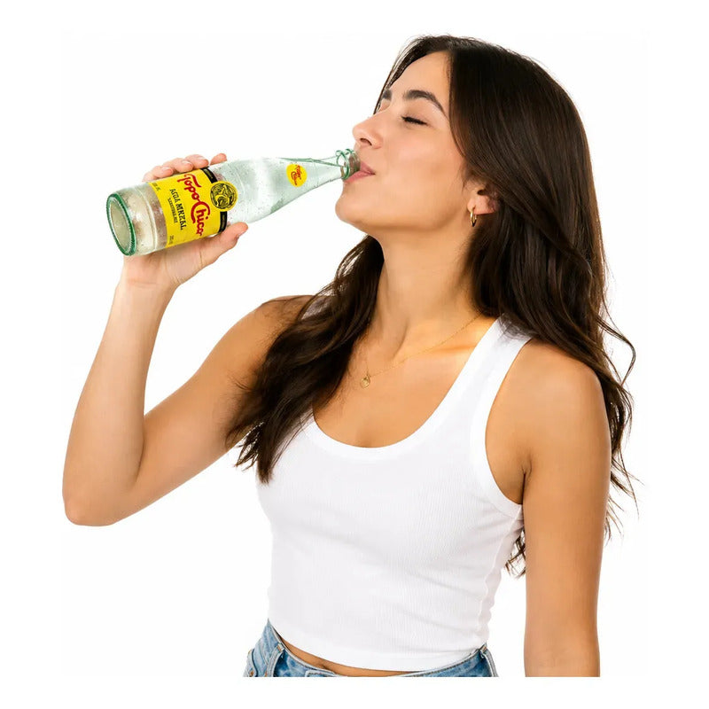 Caja Con 24 Agua Mineral Topo Chico 355ml De Vidrio