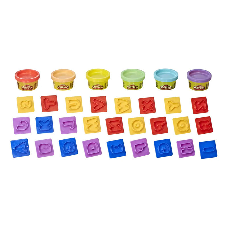 Set De Masas Hasbro Play-doh E8532 Fundamentals Letras Con 26 Sellos Y 6 Latas Multicolor