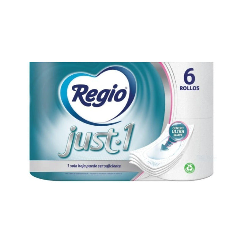 Papel Higiénico Regio Just 1 6 Rollos