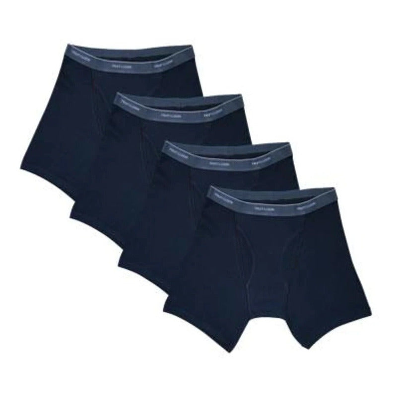 Bóxer Fol Low Rise Ajustados Negro 4 Piezas