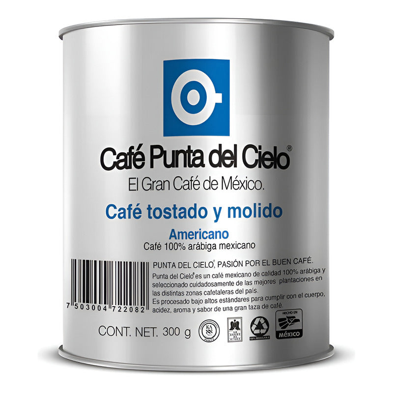 Café Molido Americano Punta Del Cielo 300g En Lata Tostado Medio