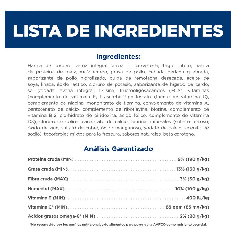 Hill's Science Diet Alimento Perro Adulto Sabor Cordero 15kg