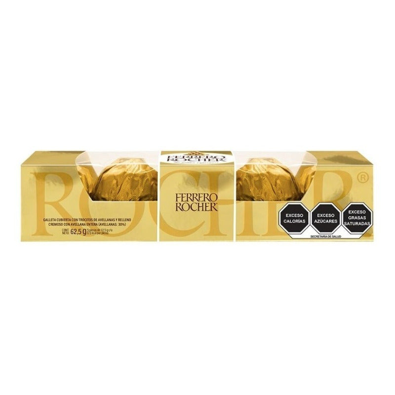 Chocolate Ferrero Rocher Galleta Cubierta 5pz De 12.5g 5caja