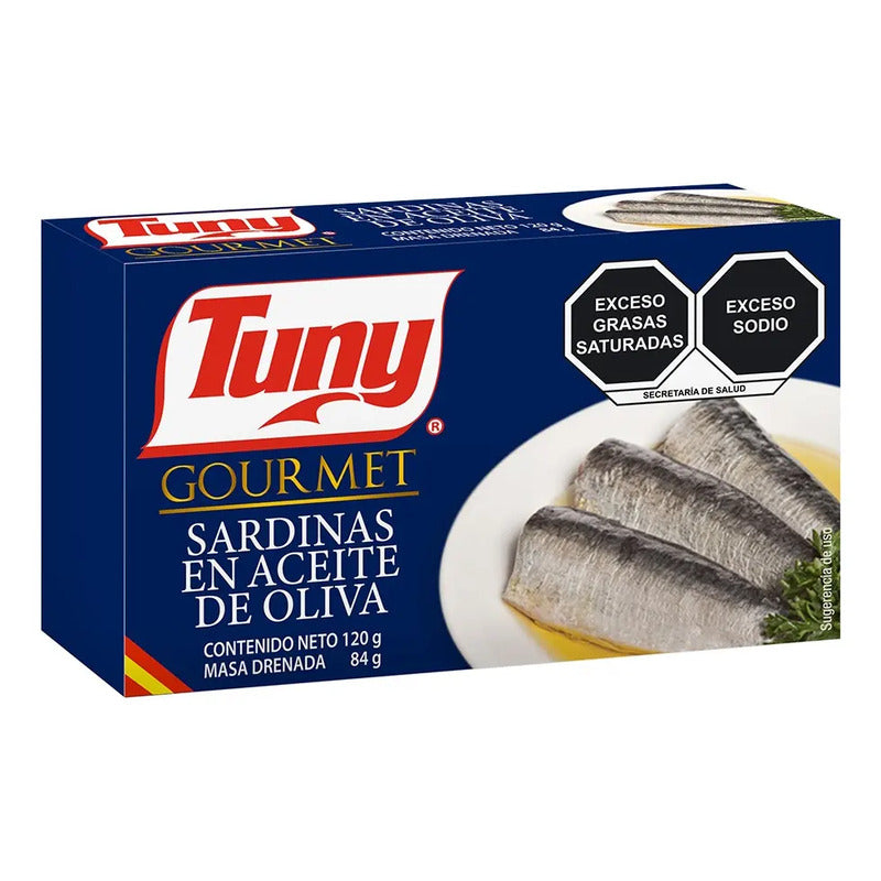 3 Pzs Tuny Sardinas En Aceite De Oliva 120gr