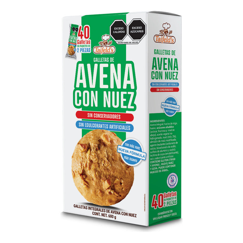 Galletas Taifeld's De Avena Y Nuez 600g Sin Conservadores Kosher