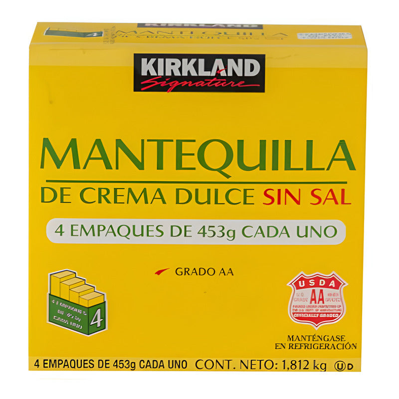 Mantequilla Sin Sal Kirkland (4 Piezas De 453 G)
