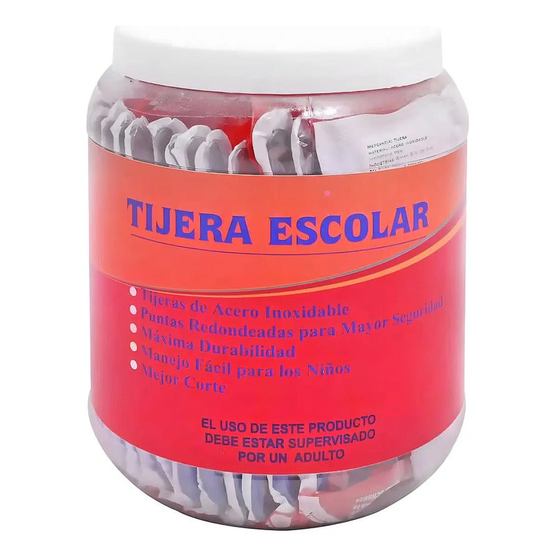 Tijeras Escolares Rihan Punta Redonda Azul 40 Unidades Schr024